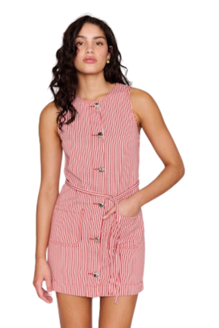 Freya Shift Dress, Red Stripe
