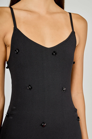 Embellished Midi Dress, Black