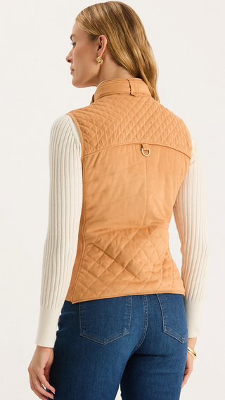 Faux Suede Moto Vest, Golden Wheat