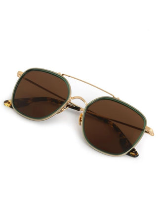 Austin Sunglasses, 18K Titanium + Bottle Green + Zulu