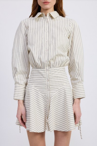 Azra Mini Dress, Ivory Navy