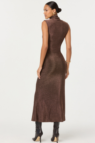 Riana Dress, Brown Metallic