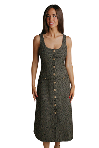 Maze Dress, Black & Gold