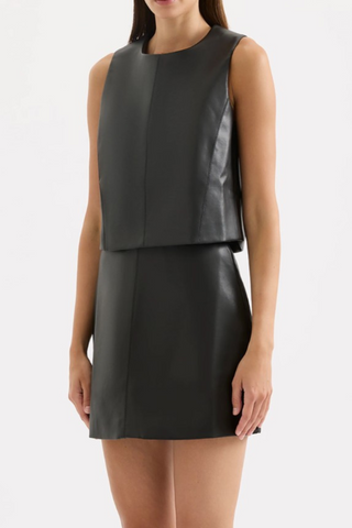Beaumont Leather Top, Black