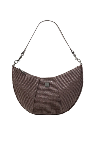 Flirt Shoulder Bag, Espresso Raffia