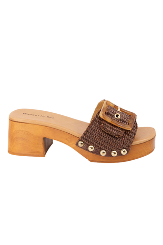 Lari Wedge, Brown Raffia