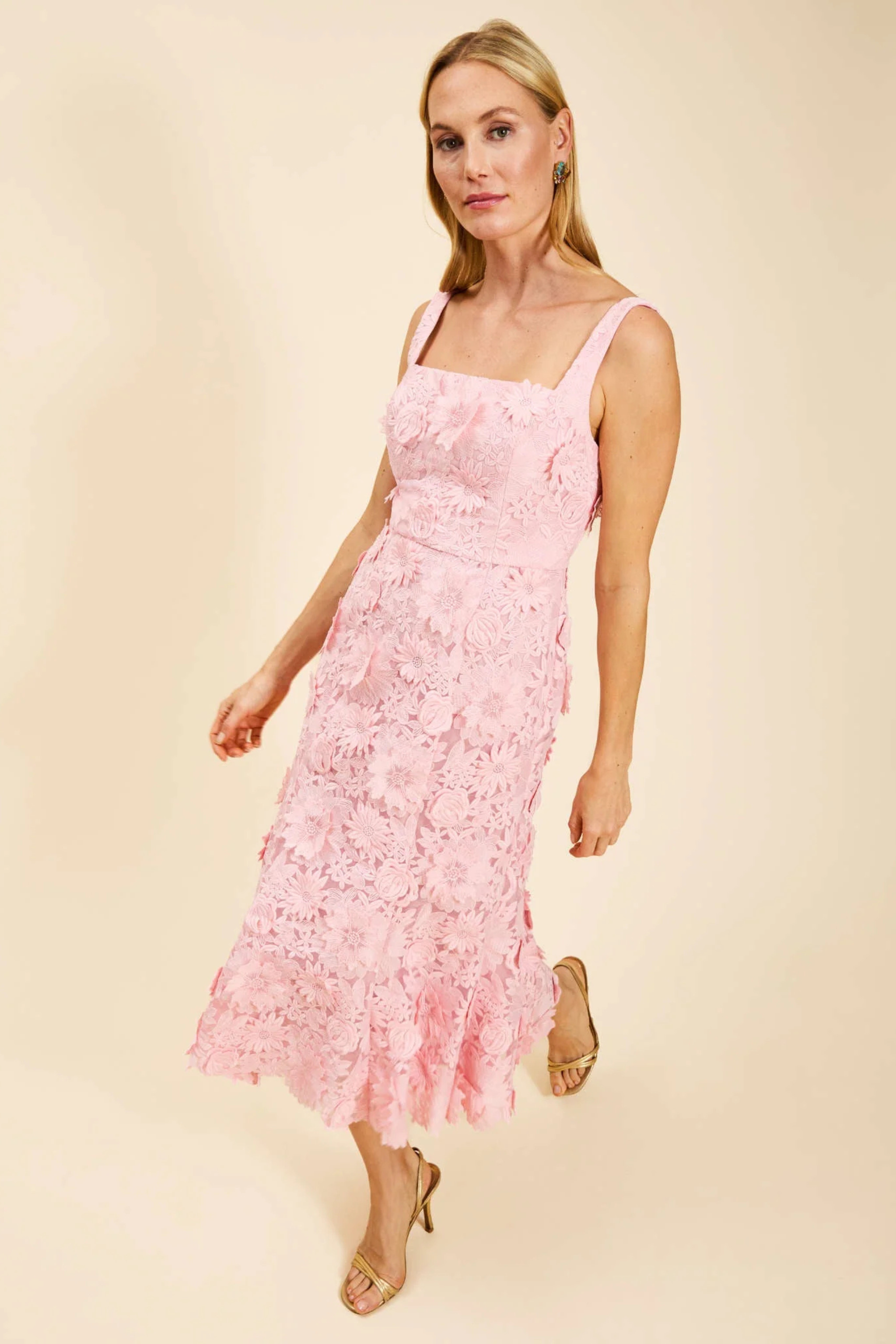 Manila Midi Dress, Blush Pink 10