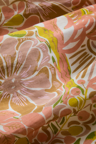 Marie Oliver mini dress in citron and peach floral Solara print with puff sleeves and v-neckline