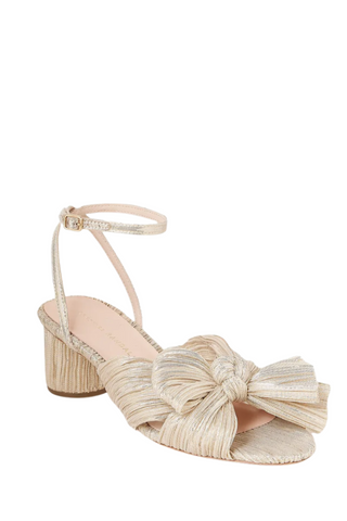 Dahlia Knot Heel, Platinum