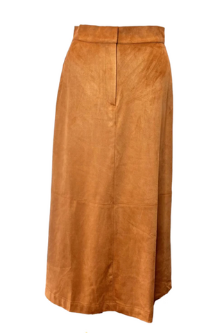 Maxine Midi Skirt, Leather Brown