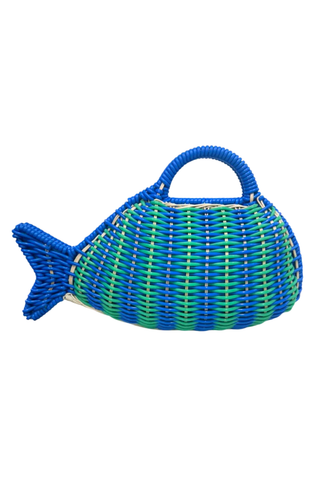 David Fish Clutch, Blue + Green