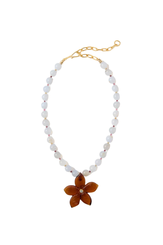 Vinca Flower Necklace, Ginger