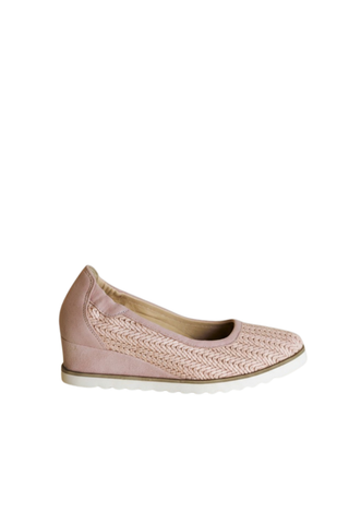 Natie Wedge, Blush Raffia