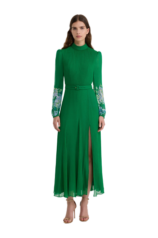 Jacqui-D Dress, Chrystanthemum Border