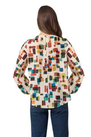 Paxton Top, Ivory Multi