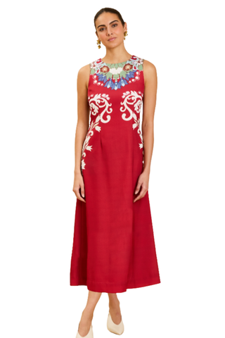 Clairo Midi Dress, Windsor Trellis