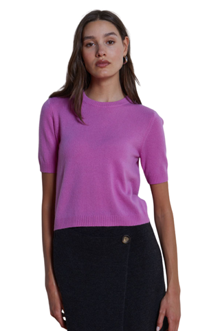 Short Sleeve Sweater, Azalea
