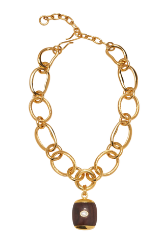 Beacon Charm Necklace, Acacia Wood
