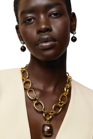 Beacon Charm Necklace, Acacia Wood