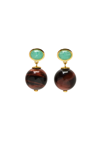 Umbria Earrings, Tiger's Eye