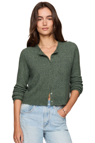 Medina Pointelle Cardigan, Monstera