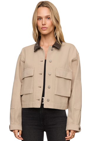 Rey Cropped Chore Jacket, Soapstone