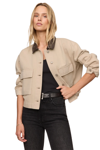 Rey Cropped Chore Jacket, Soapstone