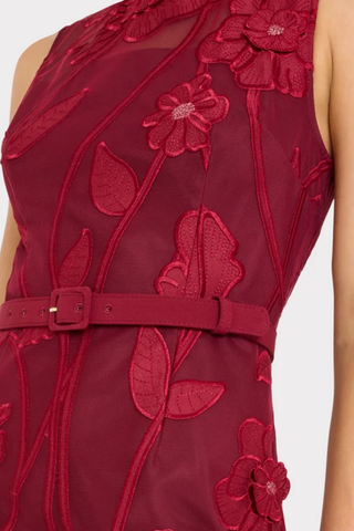 Anna Grand Fleur Dress, Burgundy