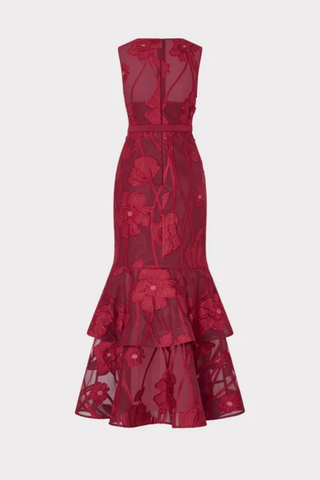Anna Grand Fleur Dress, Burgundy