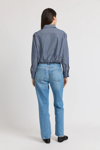 Joanne Shirt Top, Navy Ivory