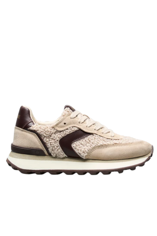 Claudette Sherpa Sneaker, Brown Multi