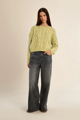 Knitted Sweater, Lime Green