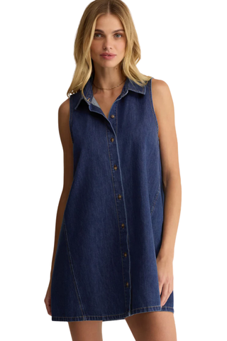 New Day Denim Mini Dress, Deep Water