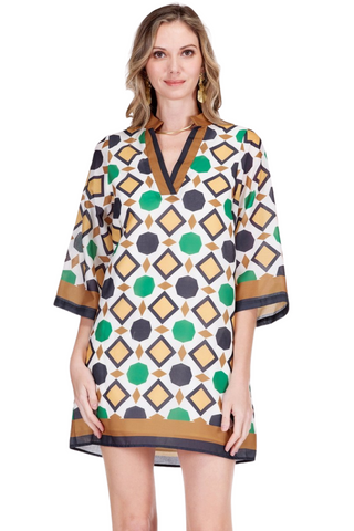 Bell Sleeve Caftan, Geo Border
