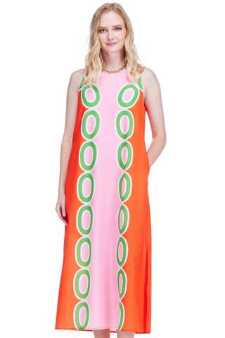 Column Midi Dress, Red Links