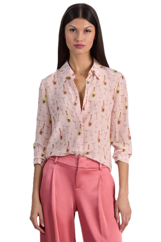 Willa Placket Top, Champagne Pop