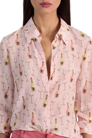 Willa Placket Top, Champagne Pop