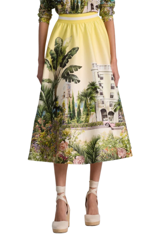 Earla Flare Midi Skirt, Pure Paradise