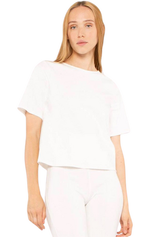 Ponte Long Top, Off-White