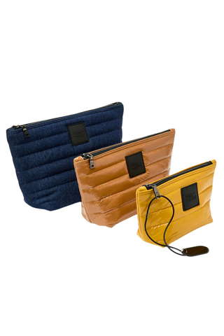 Travel Trio, Denim/Nude/Ochre